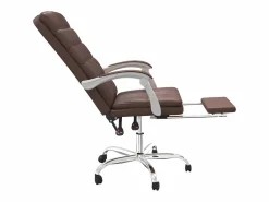 Clicnbuy Silla de oficina reclinable cuero sintético marrón