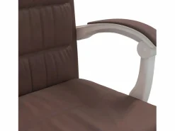 Clicnbuy Silla de oficina reclinable cuero sintético marrón