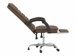 Clicnbuy Silla de oficina reclinable con masaje de tela marrón