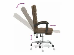 Clicnbuy Silla de oficina reclinable con masaje de tela marrón