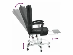 Discount Clicnbuy Silla de oficina reclinable cuero sintético Negro