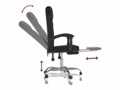Outlet Clicnbuy Silla de oficina reclinable cuero sintético Negro