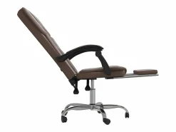 Clearance Clicnbuy Silla de oficina reclinable cuero sintético marrón Marru00f3n