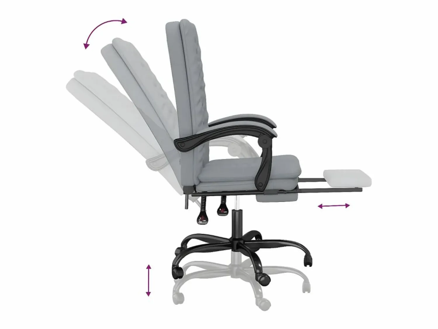 New Silla de oficina reclinable de tela claro Silla De Oficina