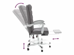 Clicnbuy Silla de oficina reclinable cuero sintético