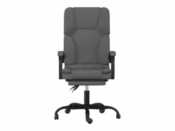 Clicnbuy Silla de oficina reclinable con masaje de tela oscuro Gris