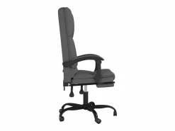 Clicnbuy Silla de oficina reclinable con masaje de tela oscuro Gris