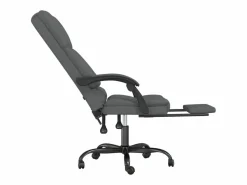Clicnbuy Silla de oficina reclinable con masaje de tela oscuro Gris