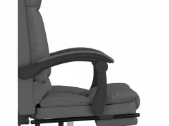 Clicnbuy Silla de oficina reclinable con masaje de tela oscuro Gris