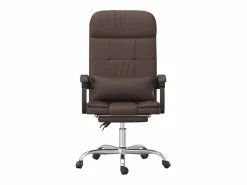 Outlet Clicnbuy Silla de oficina reclinable masaje cuero sintético marrón Marru00f3n