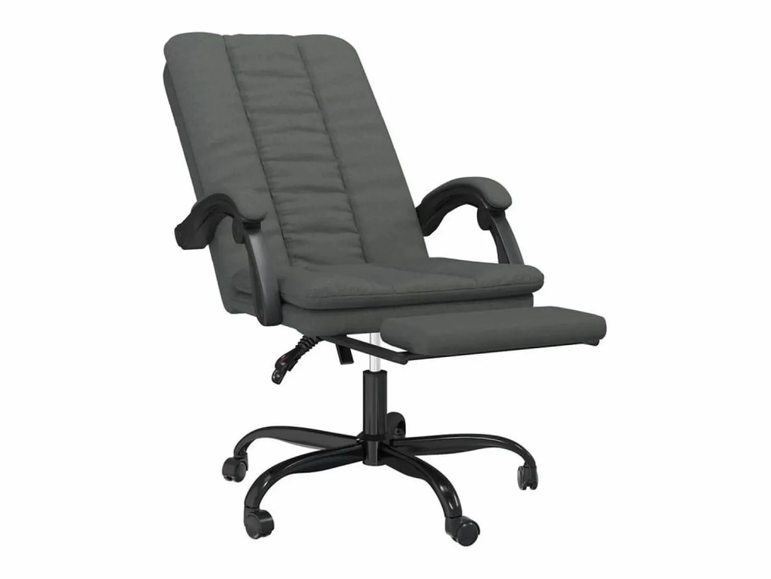 Clicnbuy Silla de oficina reclinable de tela oscuro Gris