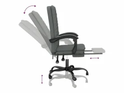 Clicnbuy Silla de oficina reclinable de tela oscuro Gris