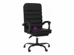 Hot Clicnbuy Silla de oficina reclinable masaje cuero sintético Negro
