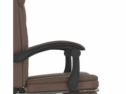 Clicnbuy Silla de oficina reclinable cuero sintético marrón