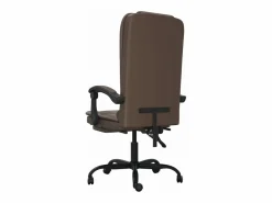 Best Silla de oficina reclinable masaje cuero sintético marrón Silla De Oficina