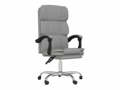 Clicnbuy Silla de oficina reclinable de tela claro