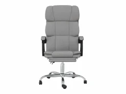 Clicnbuy Silla de oficina reclinable de tela claro