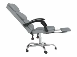 Clicnbuy Silla de oficina reclinable de tela claro