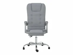 Hot Silla de oficina reclinable con masaje de tela claro Silla De Oficina