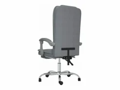 Hot Silla de oficina reclinable con masaje de tela claro Silla De Oficina