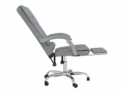Hot Silla de oficina reclinable con masaje de tela claro Silla De Oficina