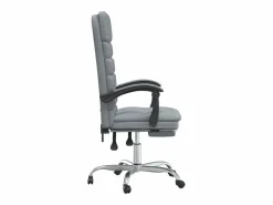 Outlet Silla de oficina reclinable con masaje de tela claro Silla De Oficina