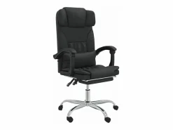 Clicnbuy Silla de oficina reclinable masaje cuero sintético