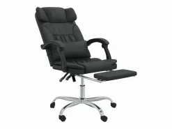 Clicnbuy Silla de oficina reclinable masaje cuero sintético