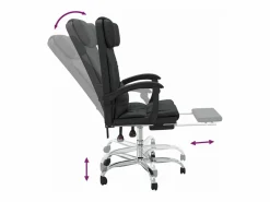 Clicnbuy Silla de oficina reclinable masaje cuero sintético