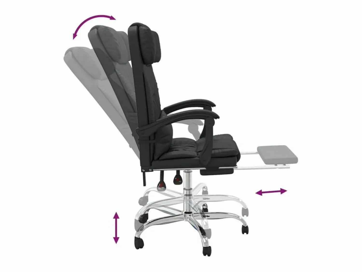 Clicnbuy Silla de oficina reclinable masaje cuero sintético