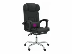 Clicnbuy Silla de oficina reclinable masaje cuero sintético