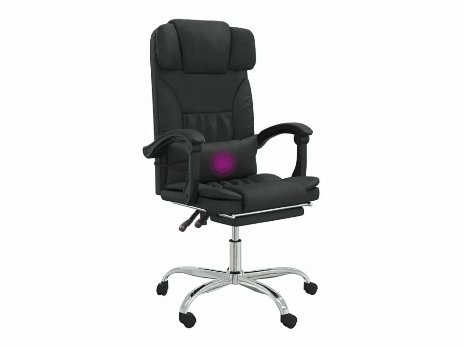 Clicnbuy Silla de oficina reclinable masaje cuero sintético