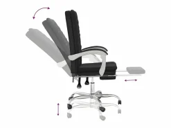 Clicnbuy Silla de oficina reclinable cuero sintético
