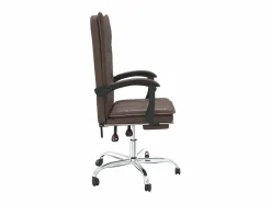 Sale Clicnbuy Silla de oficina reclinable cuero sintético marrón Marru00f3n