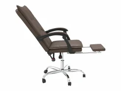Sale Clicnbuy Silla de oficina reclinable cuero sintético marrón Marru00f3n
