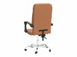 Clicnbuy Silla de oficina reclinable cuero sintético marrón