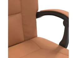 Clicnbuy Silla de oficina reclinable cuero sintético marrón