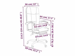 Clicnbuy Silla de oficina reclinable cuero sintético marrón