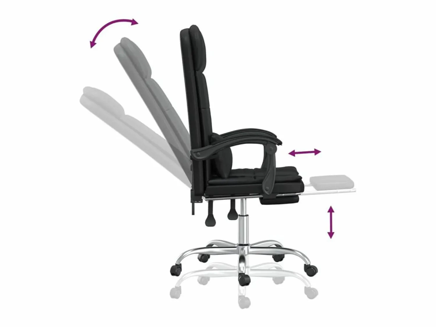 Sale Clicnbuy Silla de oficina reclinable masaje cuero sintético Negro