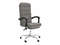 Discount Silla de oficina reclinable de tela gris taupé Silla De Oficina