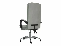 Clicnbuy Silla de oficina reclinable con masaje terciopelo claro