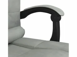 Clicnbuy Silla de oficina reclinable con masaje terciopelo claro