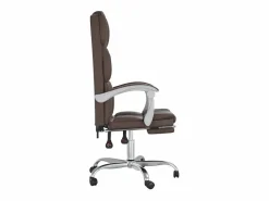 Clicnbuy Silla de oficina reclinable cuero sintético marrón