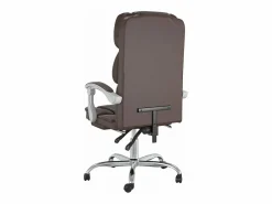 Clicnbuy Silla de oficina reclinable cuero sintético marrón