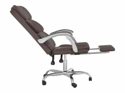 Clicnbuy Silla de oficina reclinable cuero sintético marrón