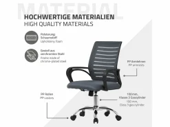 Sale ML-DESIGN Silla de oficina Silla de escritorio ergonómica Silla de ordenador Silla de jueg Gris