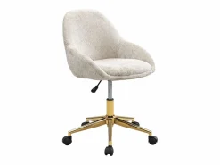 Hot Vente-unique Silla de oficina tela color y dorada altura regulable - NAODY Beige