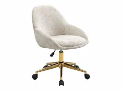 Hot Vente-unique Silla de oficina tela color y dorada altura regulable - NAODY Beige