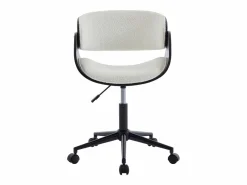 Vente-unique Silla de oficina tela de bucle y metal blanco y negro altura ajustable - JELSA