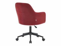 Best Vente-unique Silla de oficina terciopelo burdeos y negro altura regulable - ELEANA Granate